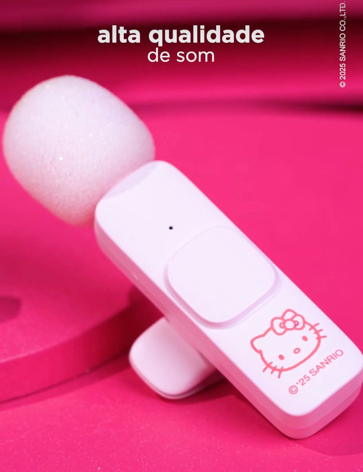 MICROFONE LAPELA HELLO KITTY