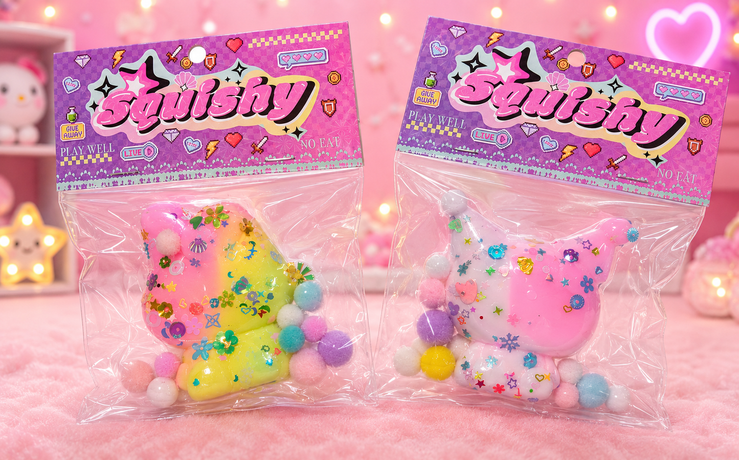 SQUICHY SANRIO HELLO, KUROMI, MY MELODY e CINNA