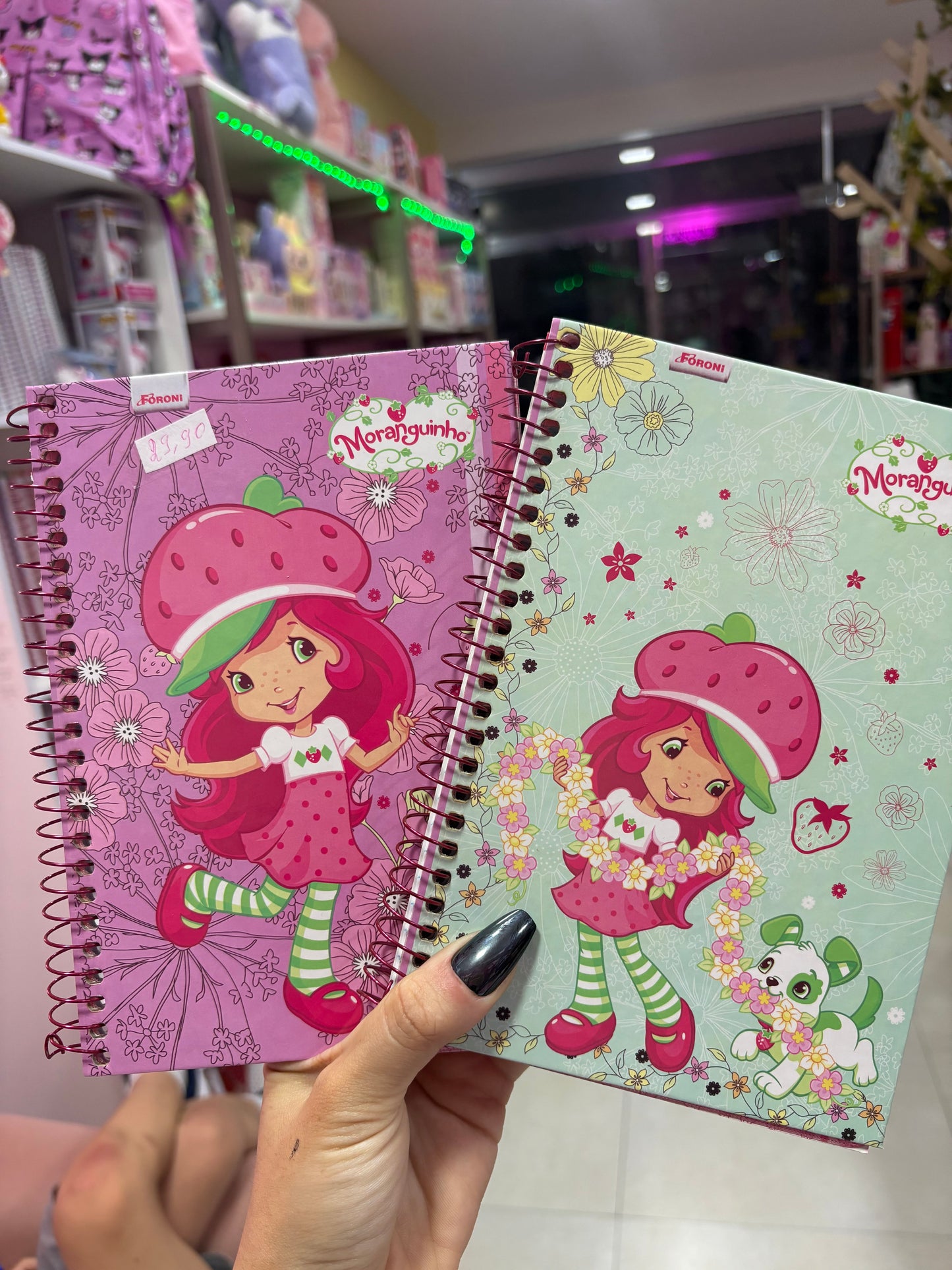 MINI CADERNO MORANGUINHO 96 FOLHAS