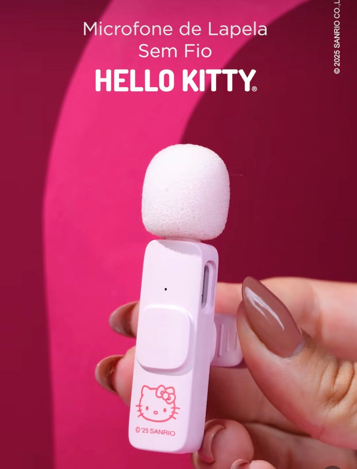 MICROFONE LAPELA HELLO KITTY
