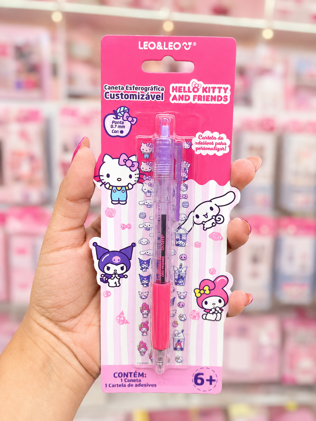LAPISEIRA SANRIO COM ADESIVO PARA PERSONALIZAR