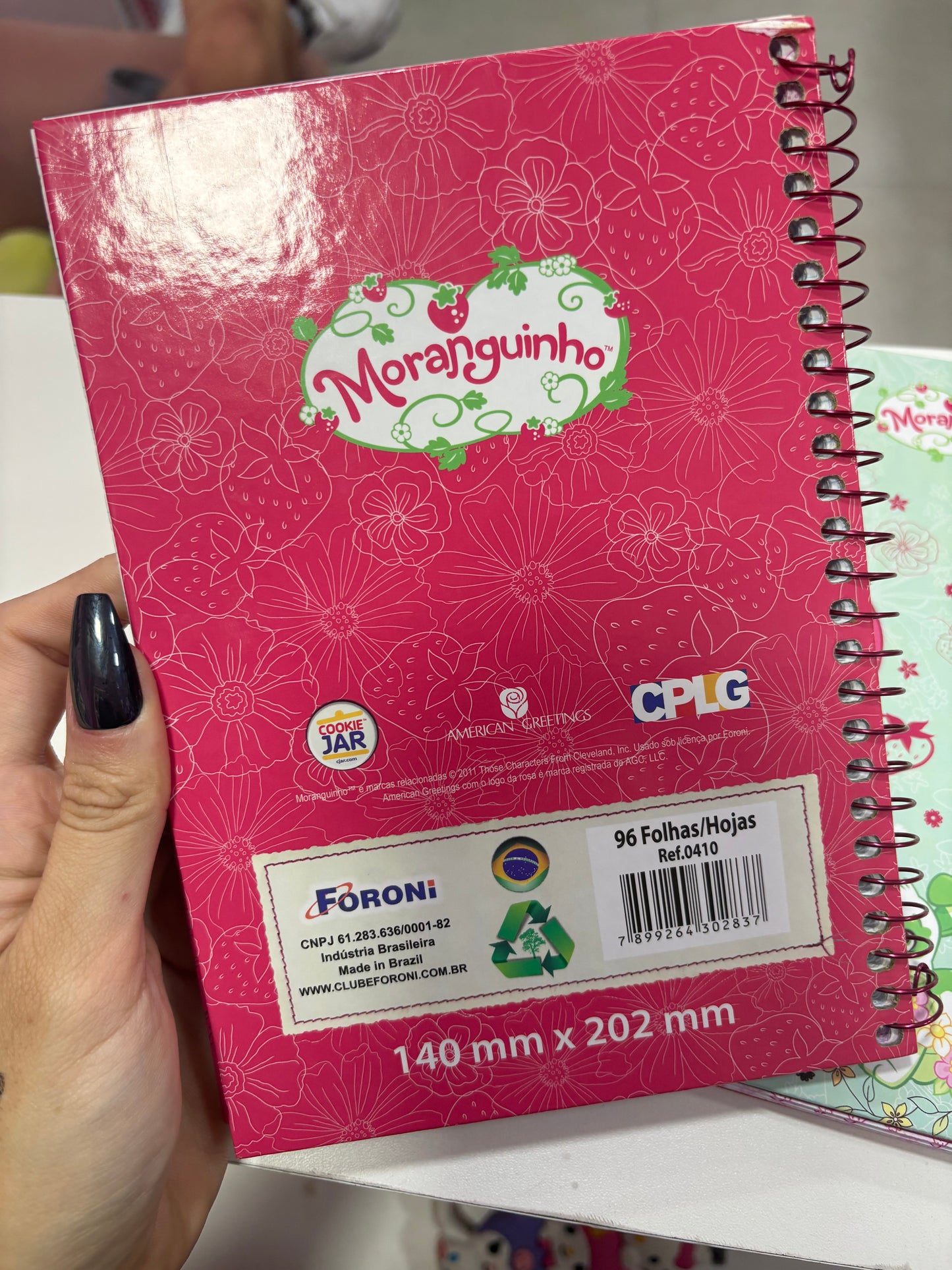 MINI CADERNO MORANGUINHO 96 FOLHAS