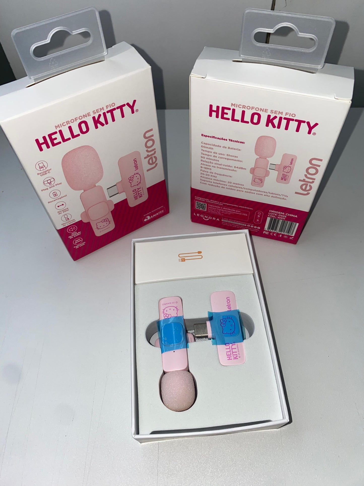 MICROFONE LAPELA HELLO KITTY