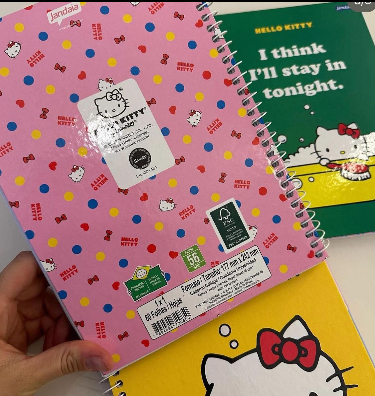 CADERNO UNIVERSITÁRIO HELLO KITTY