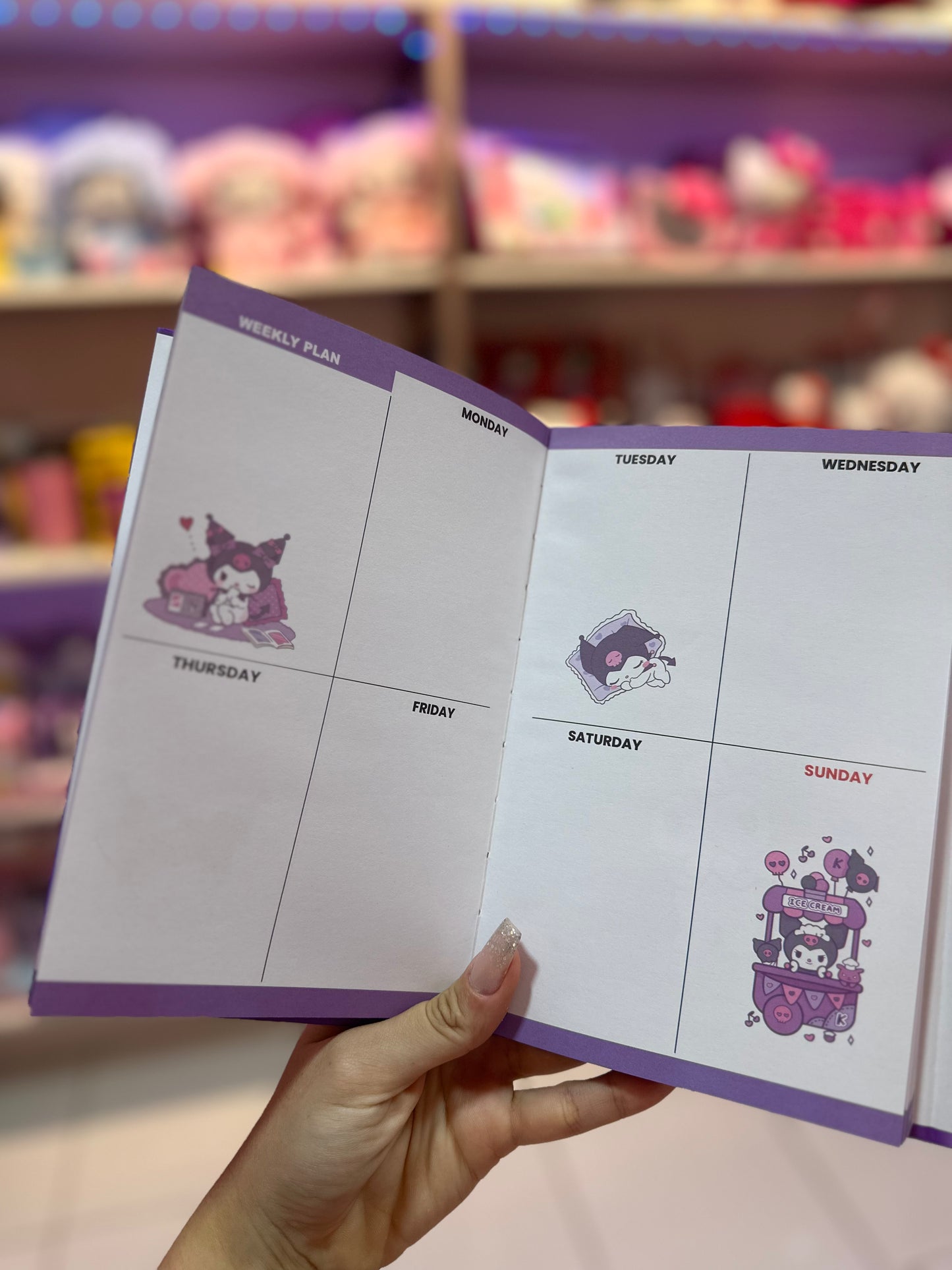 AGENDA KUROMI FOLHAS DECORADAS