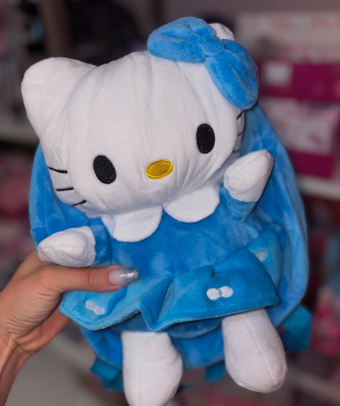Mochila pelucia hello kitty