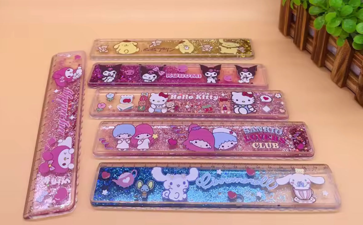 REGUA 20 CM COM GLITTER HELLO KITTY