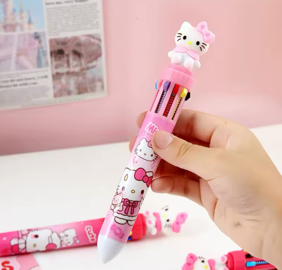 CANETA 10 CORES HELLP KITTY