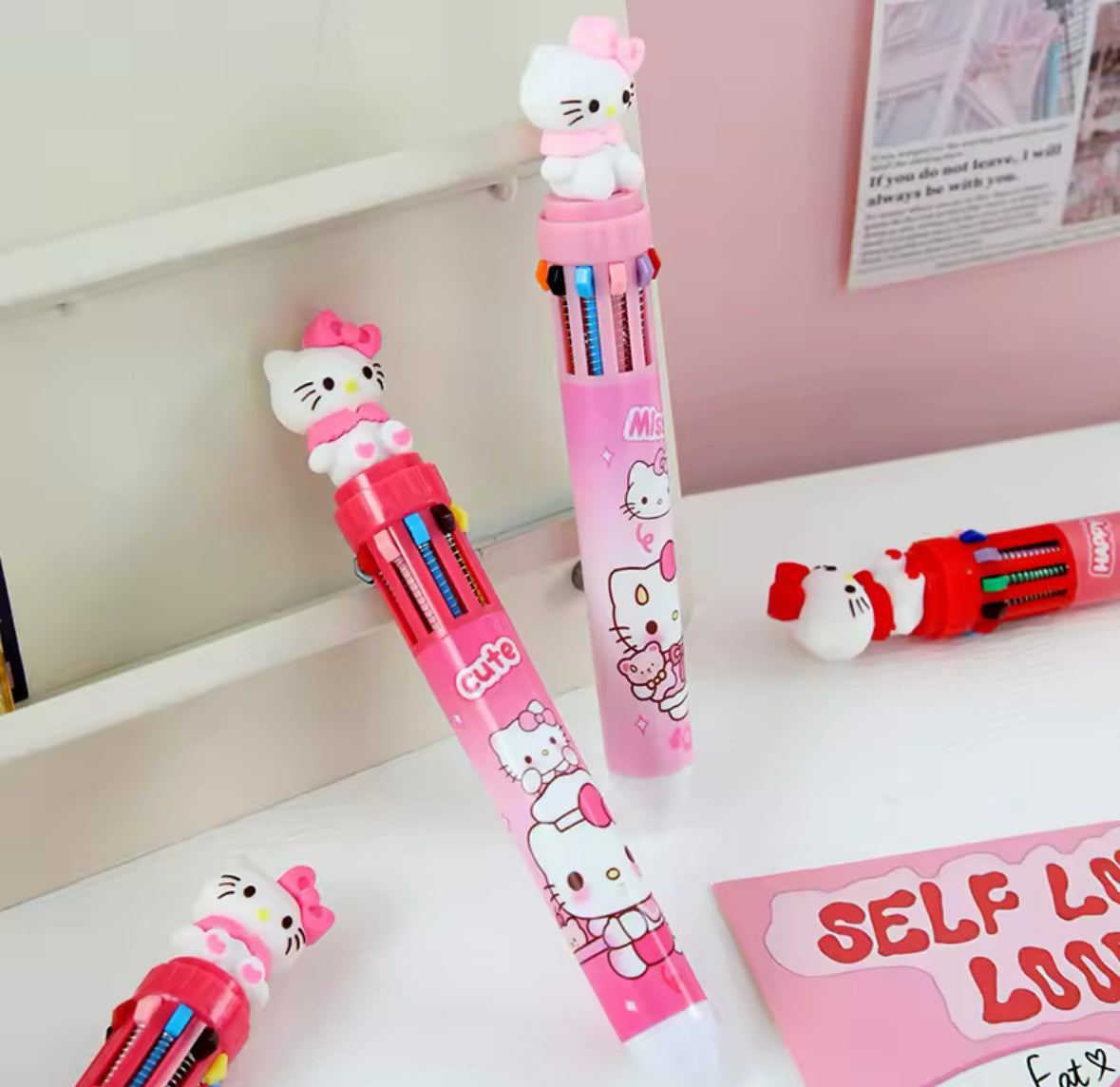 CANETA 10 CORES HELLP KITTY