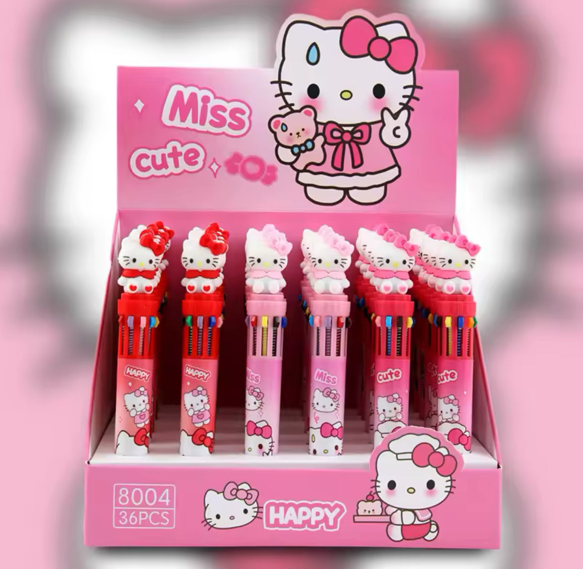 CANETA 10 CORES HELLP KITTY