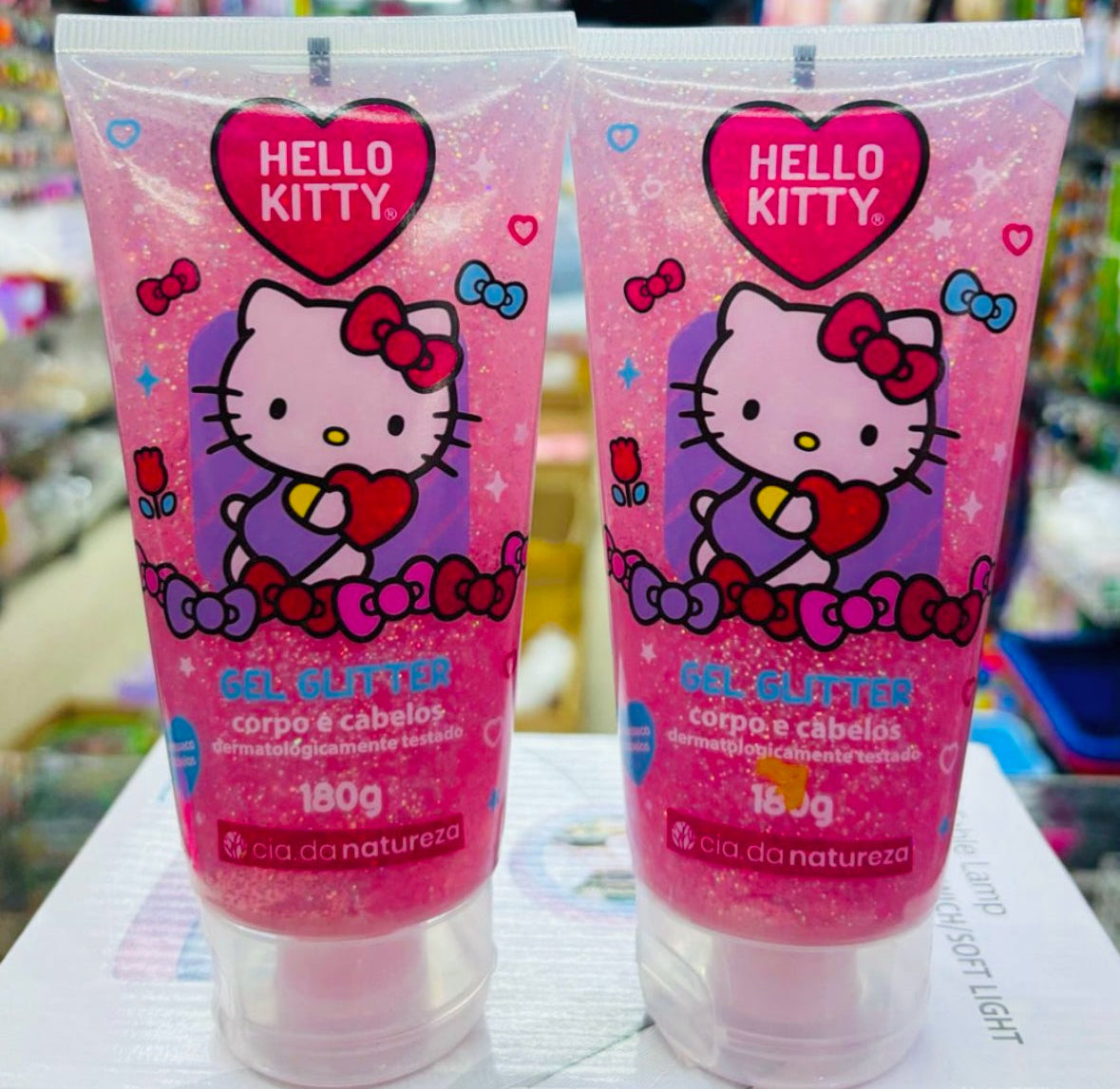 Gel com glitter Hello Kitty