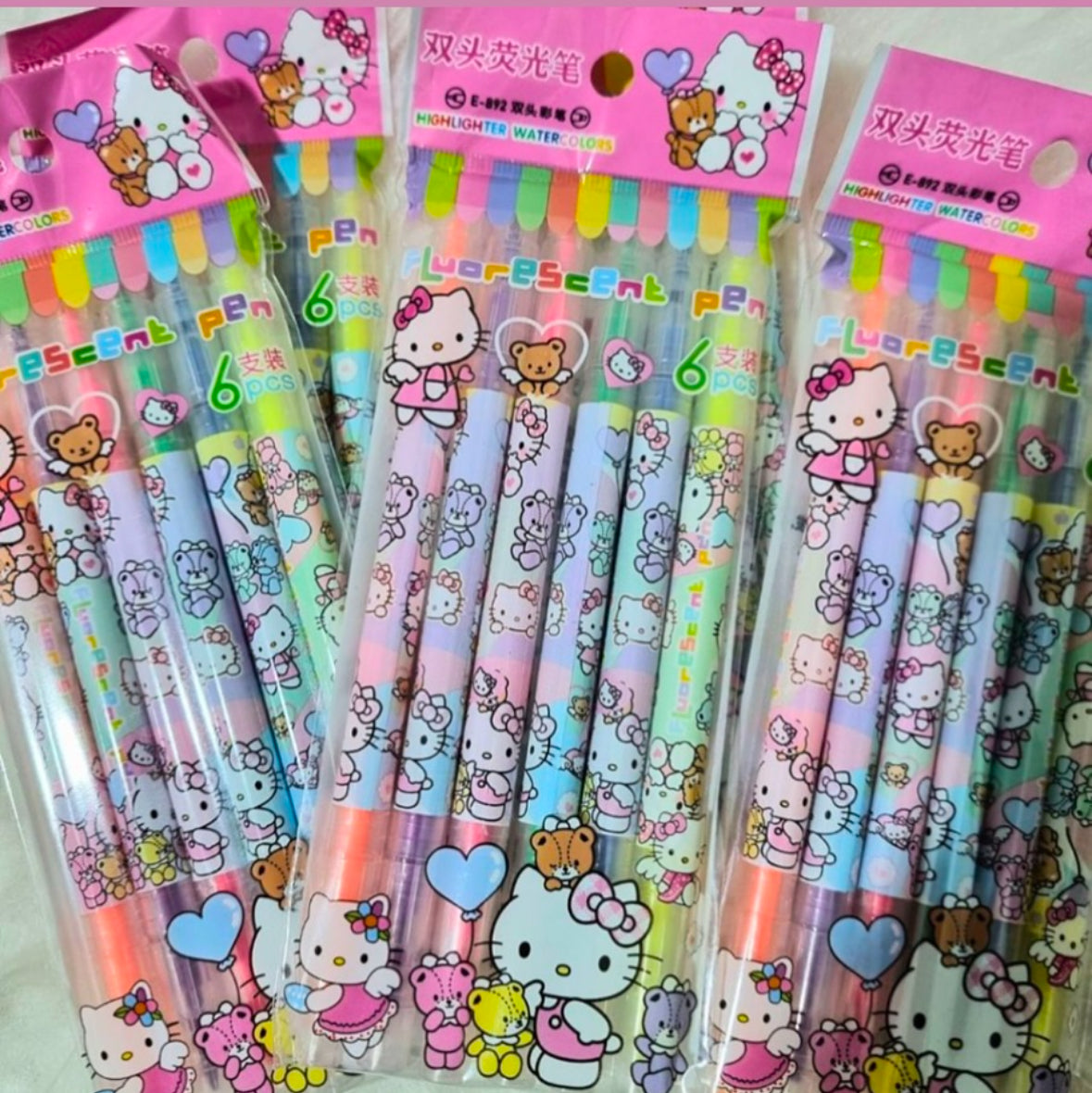 MARCADOR DE TEXTO 2 em 1 hello kitty