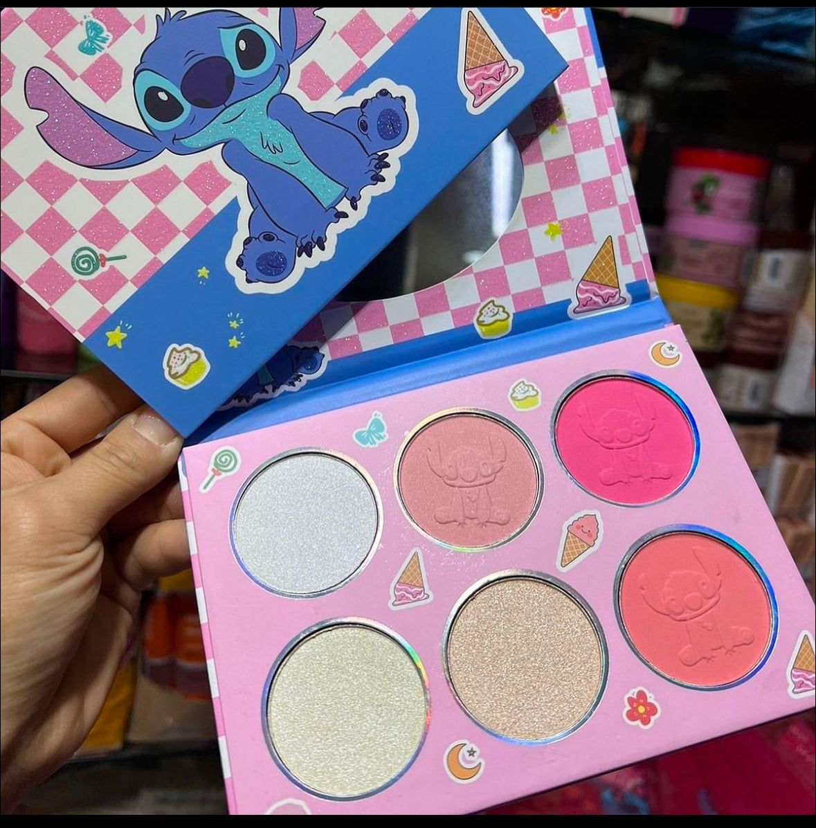 PALETA DE BLUSH E ILUMINADOR STITCH