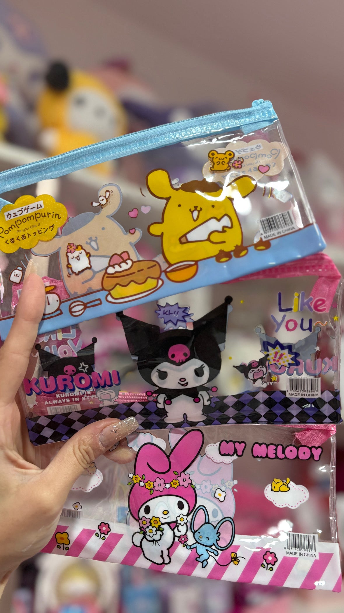NECESSERIE TRANSPARENTE HELLO KITTY E AMIGOS