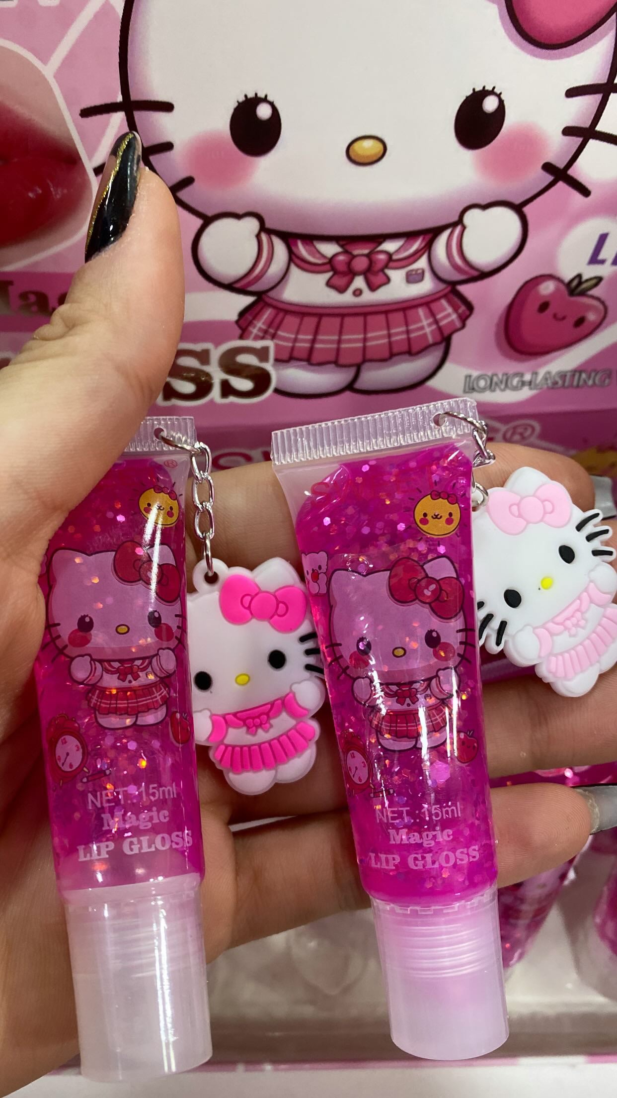 GLOSS HELLO KITTY COM CHAVEIRO