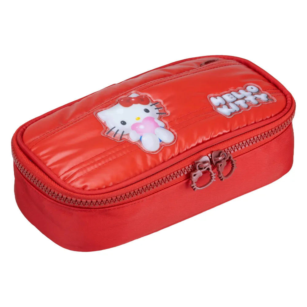 Estojo duplo puffer hello kitty