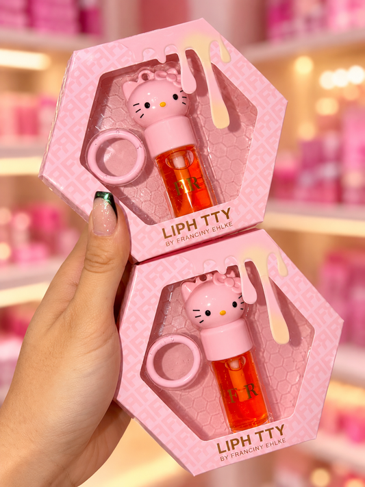 LIP GLOSS, FRAN, HELLO KITTY, LIP BUNNY, FRANBOESA, CHERRY BOMB