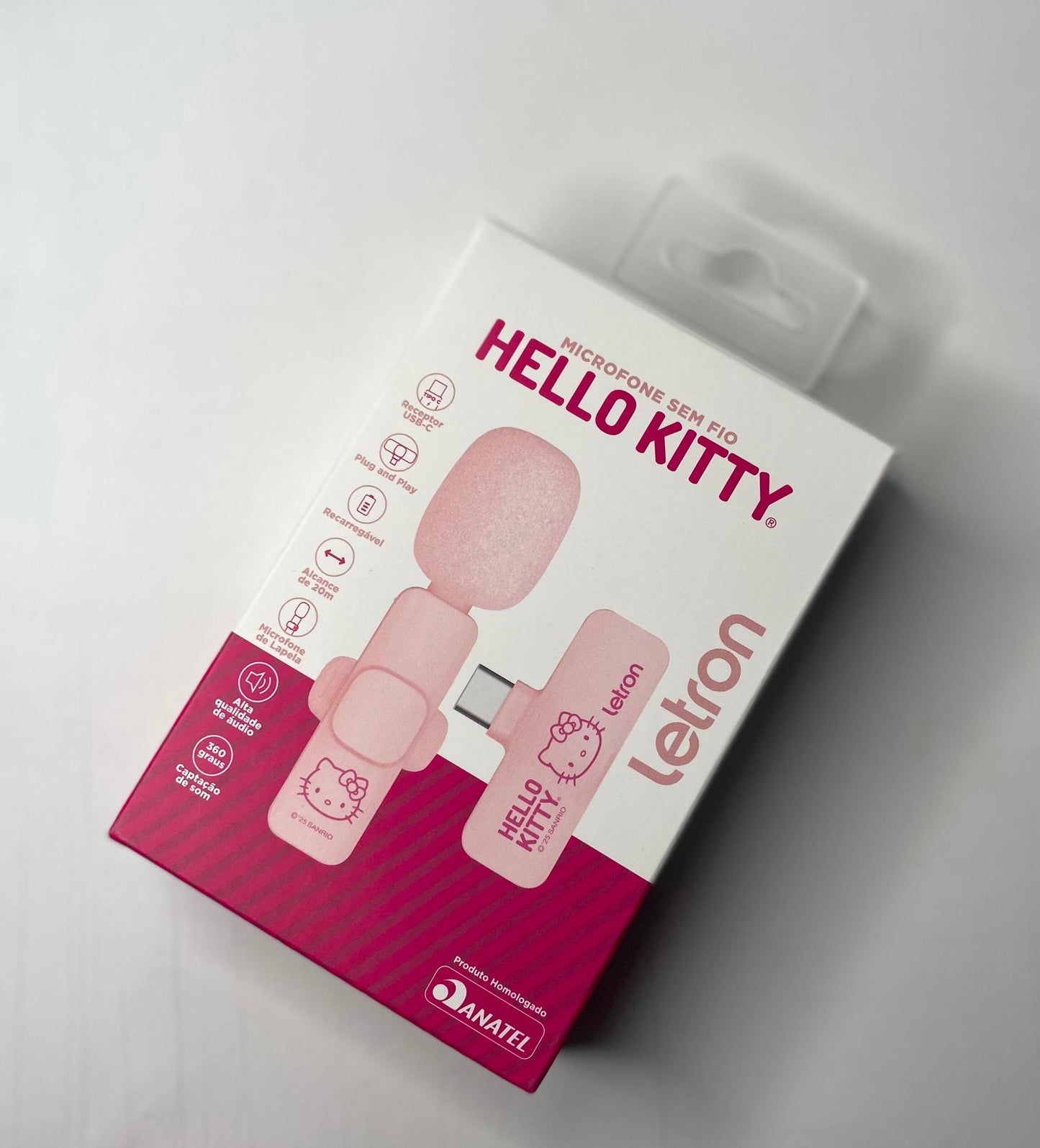 MICROFONE LAPELA HELLO KITTY
