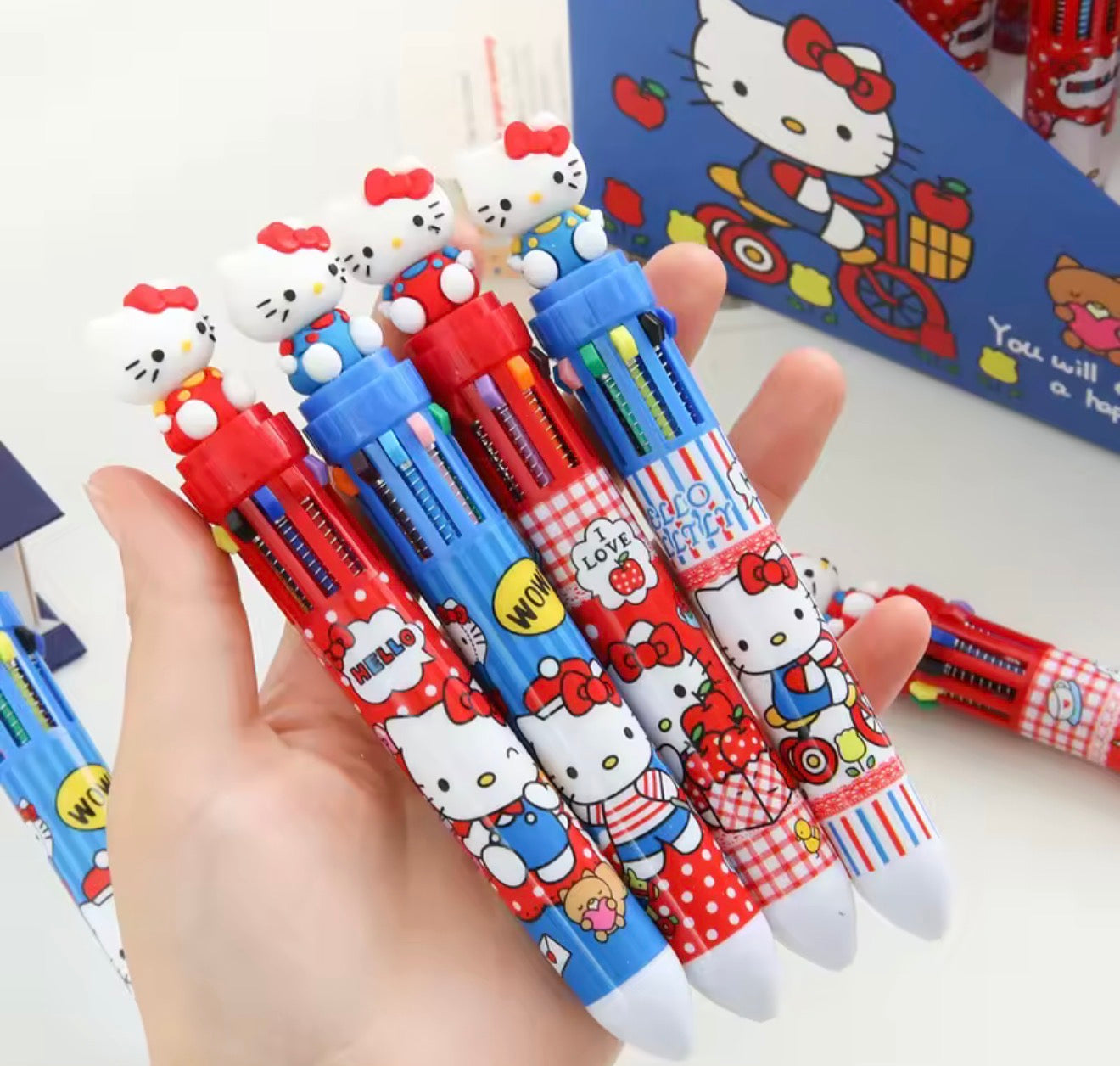 CANETA 10 CORES HELLO KITTY