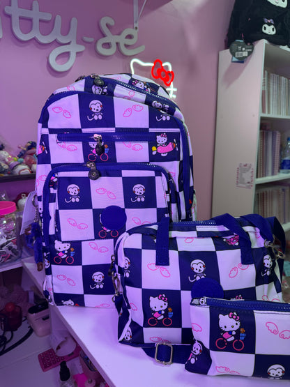 KIT MOCHILA KIPLING E HELLO KITTY MATERIAL IMPERMEÁVEL