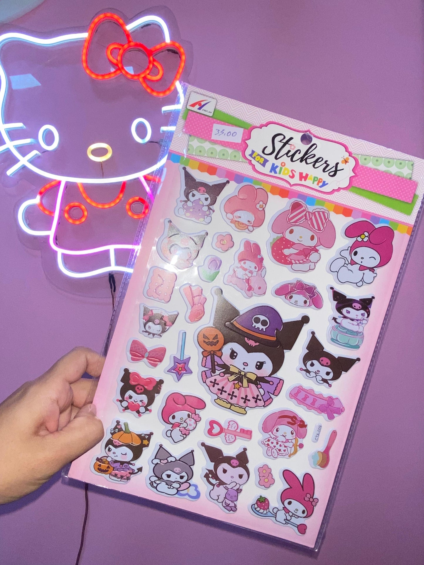 Adesivo sanrio kuromi, my melody