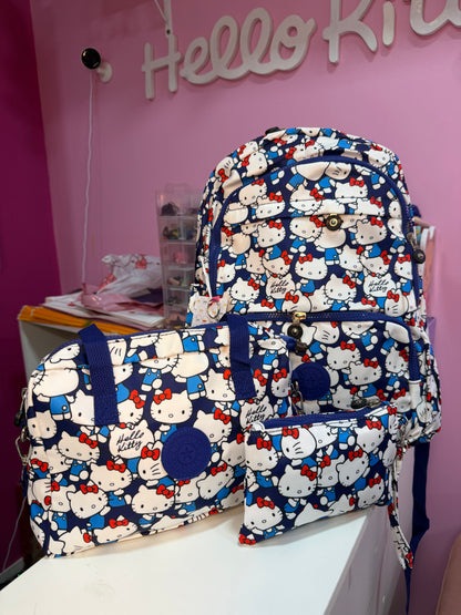 KIT MOCHILA KIPLING E HELLO KITTY MATERIAL IMPERMEÁVEL