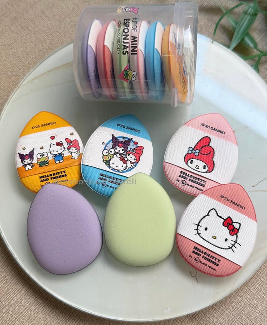 KIT 6 MINI ESPONJAS SANRIO HELLO KITTY E AMIGOS