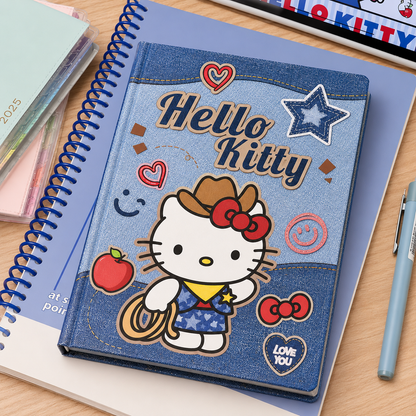 AGENDA HELLO KITTY FOLHAS SUPER DECORADAS