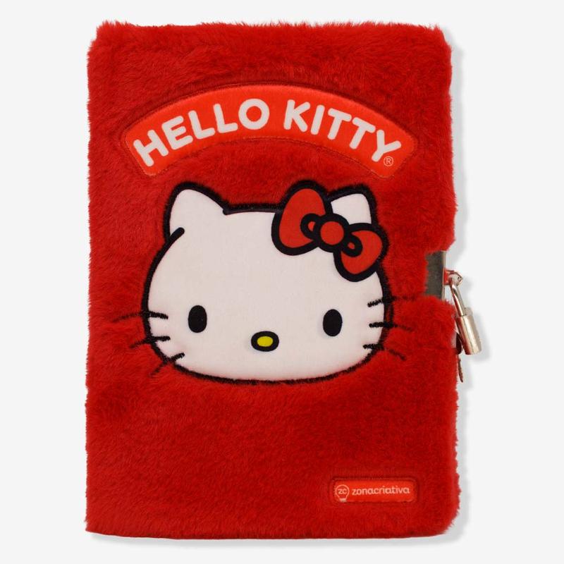 DIÁRIO PELÚCIA HELLO KITTY COM CADEADO