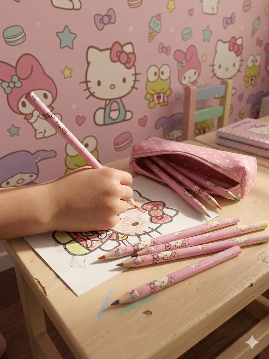 LAPIS DE COLORIR HELLO KITTY
