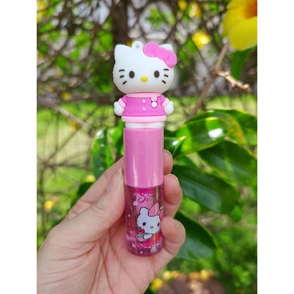 GLOSS CHAVEIRO COM GLITTER HELLO KITTY MUDA COM O PH DA BOCA