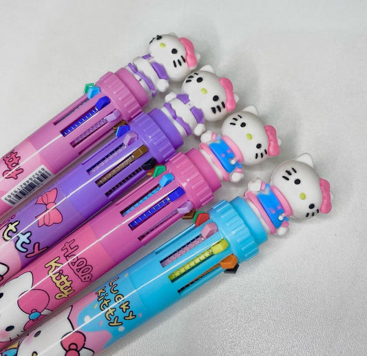 CANETA HELLO KITTY 10 CORES