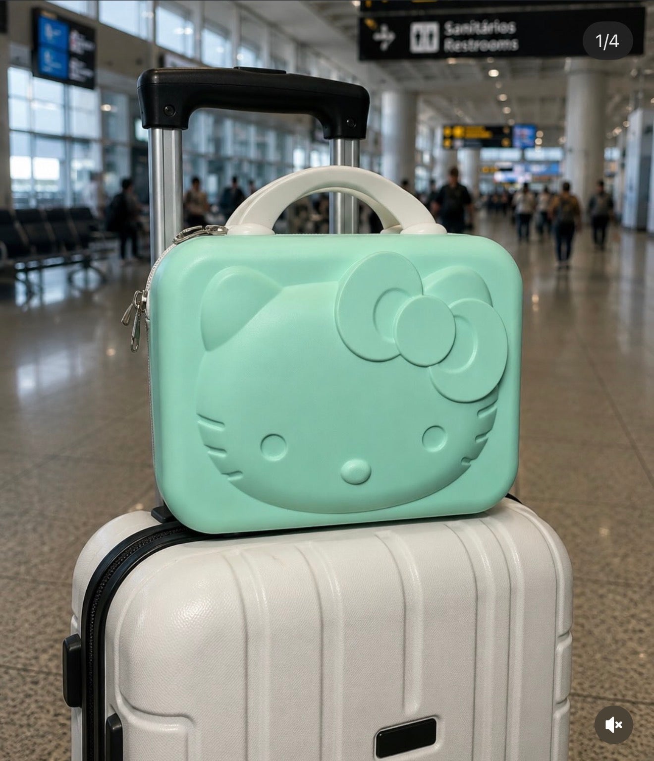 MALETA HELLO KITTY COM TRANCA EM CÓDIGO