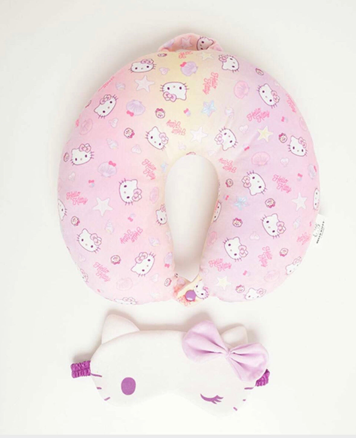 ALMOFADA PARA VIAGEM HELLO KITTY COM TAPA OLHO