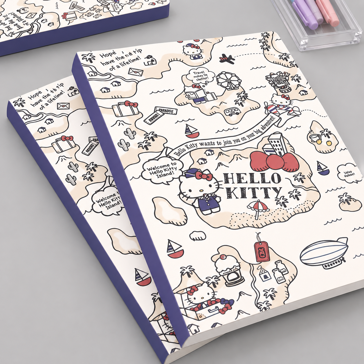 AGENDA HELLO KITTY FOLHAS SUPER DECORADAS