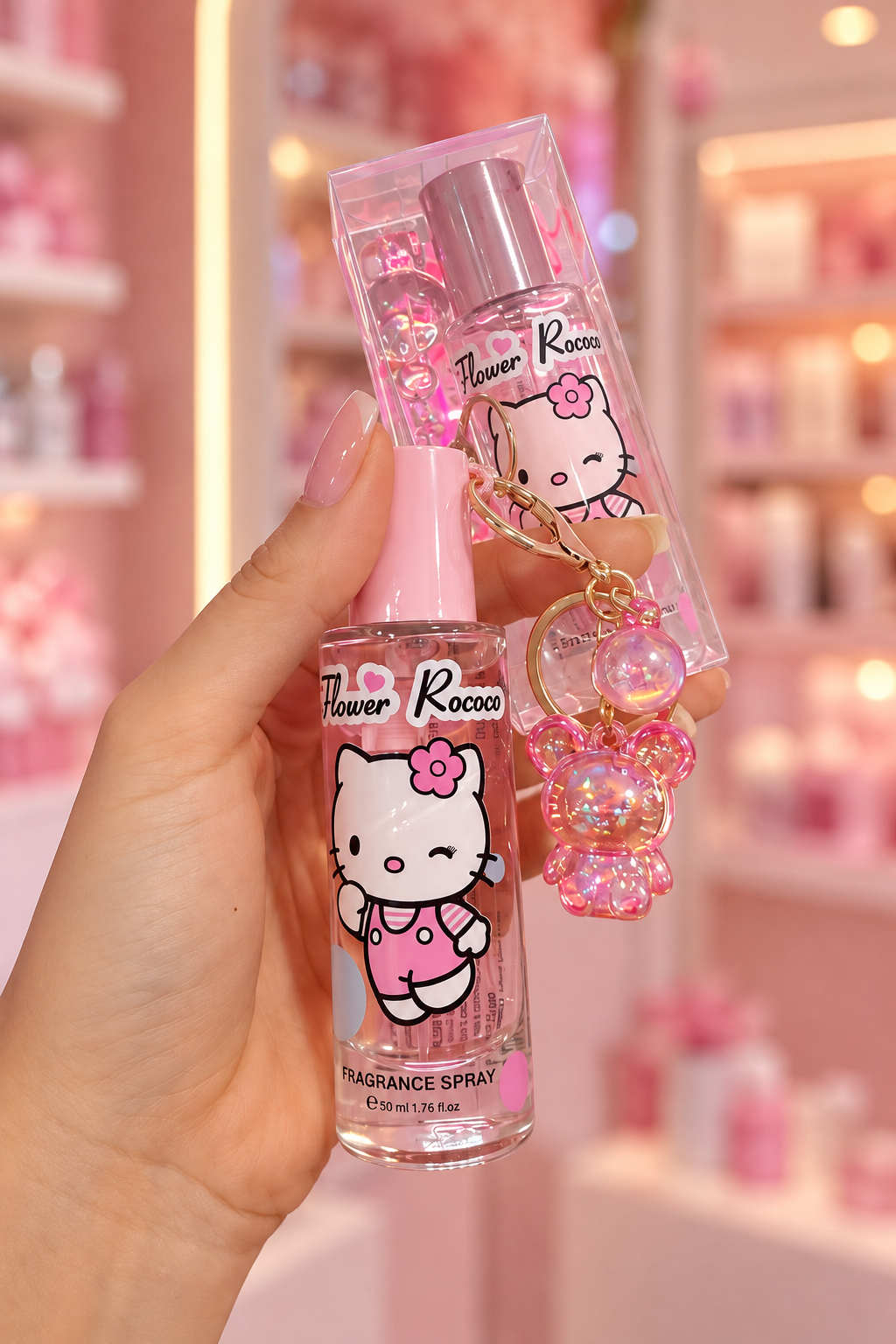 PERFUME COM CHAVEIRO HELLO KITTY