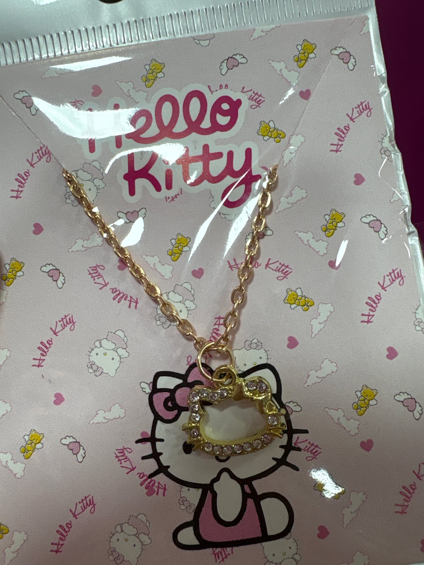 COLAR DOURADO HELLO KITTY COM PINGENTE