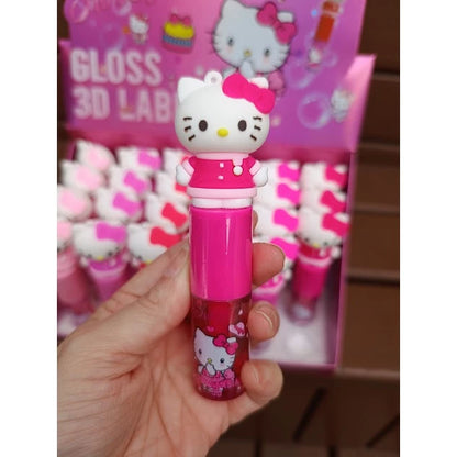 GLOSS CHAVEIRO COM GLITTER HELLO KITTY MUDA COM O PH DA BOCA