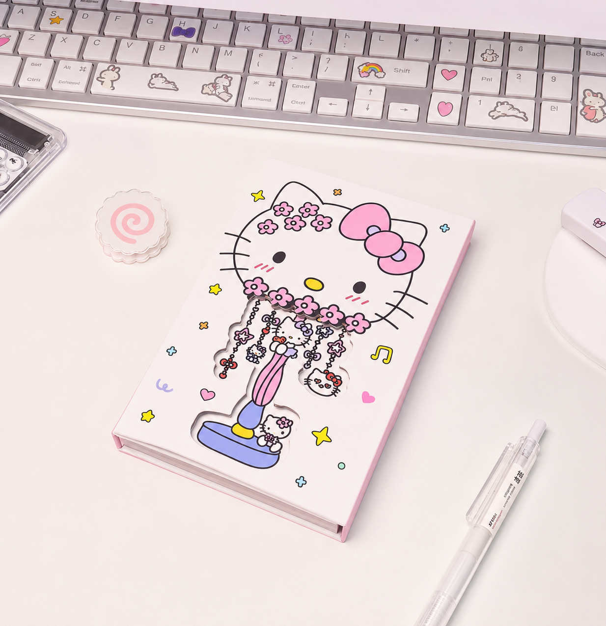 AGENDA HELLO KITTY FOLHAS SUPER DECORADAS