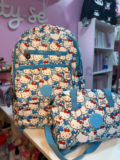 KIT MOCHILA KIPLING E HELLO KITTY MATERIAL IMPERMEÁVEL