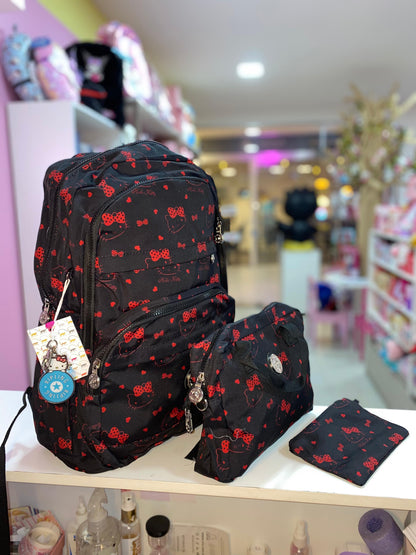 KIT MOCHILA KIPLING E HELLO KITTY MATERIAL IMPERMEÁVEL