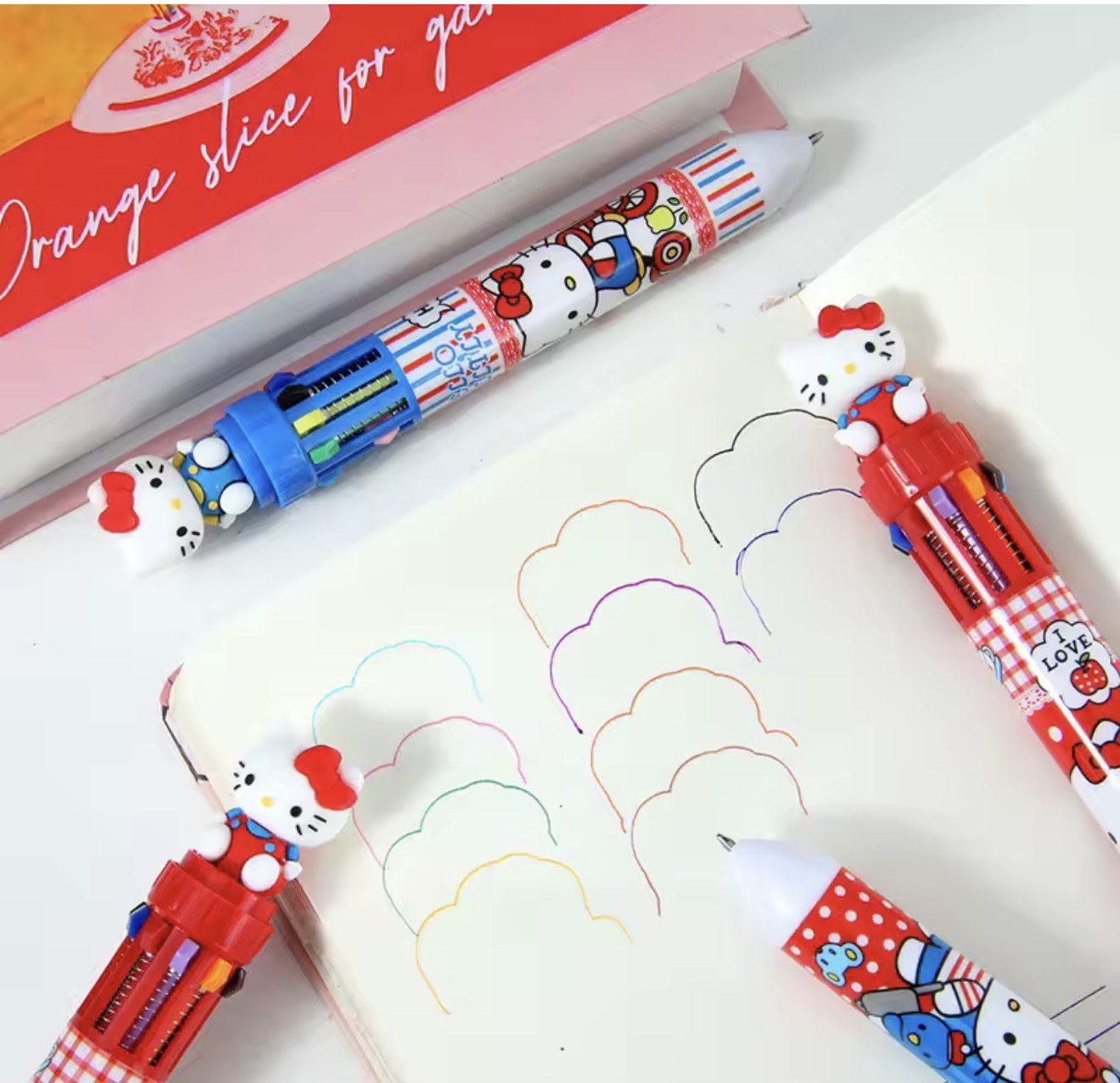 CANETA 10 CORES HELLO KITTY