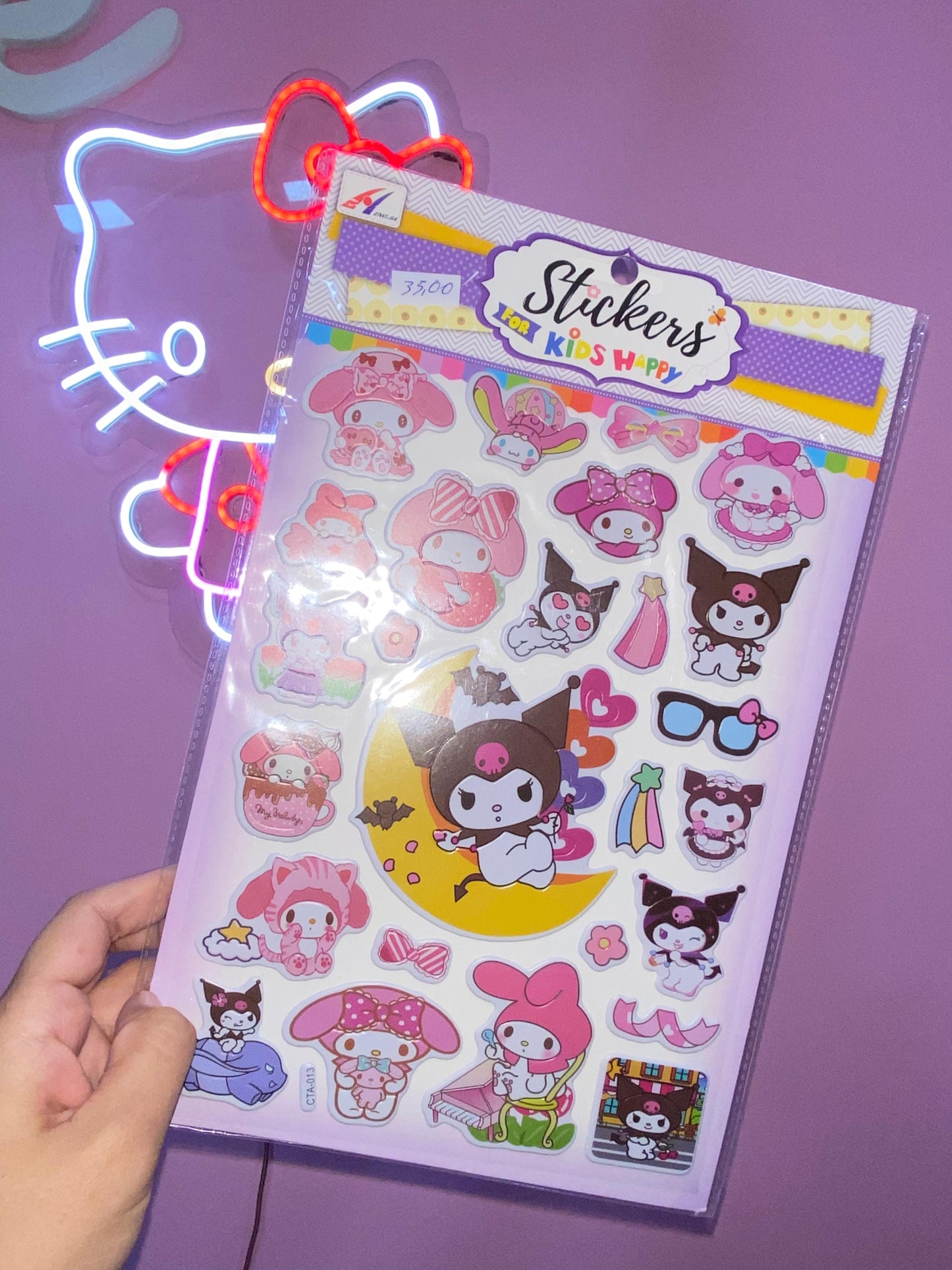 Adesivo sanrio kuromi, my melody