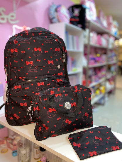 KIT MOCHILA KIPLING E HELLO KITTY MATERIAL IMPERMEÁVEL