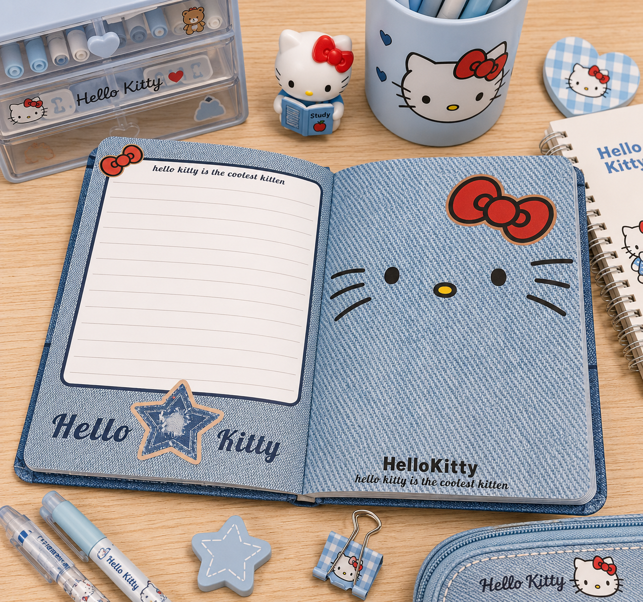 AGENDA HELLO KITTY FOLHAS SUPER DECORADAS