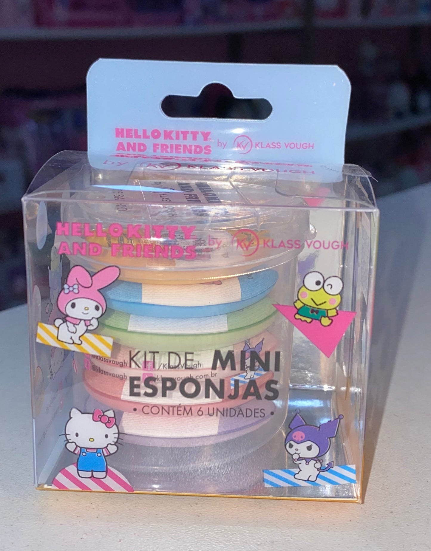 KIT 6 MINI ESPONJAS SANRIO HELLO KITTY E AMIGOS