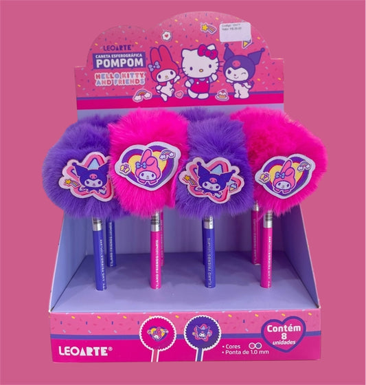 CANETA POMPOM KUROMI E MY MELODY