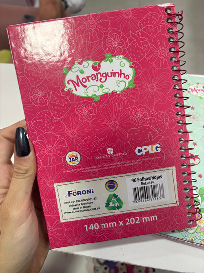 MINI CADERNO MORANGUINHO 96 FOLHAS