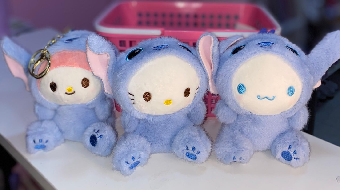 CHAVEIRO SANRIO DE STITCH HELLO KITTY, MY MELODY E CINNAMOROLL