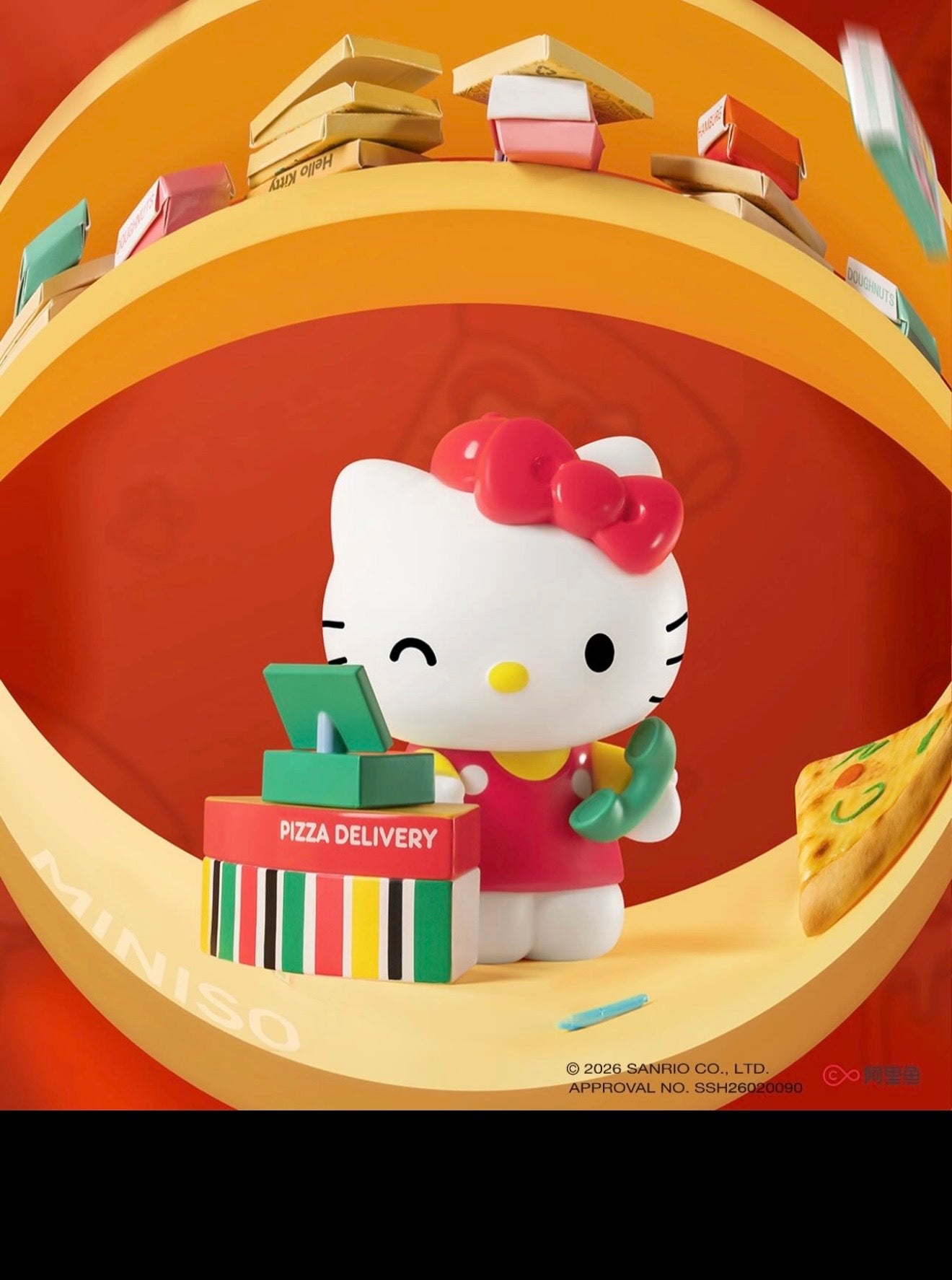 HELLO KITTY PIZZARIA MINISO BLIND BOX ORIGINAL IMPORTADA